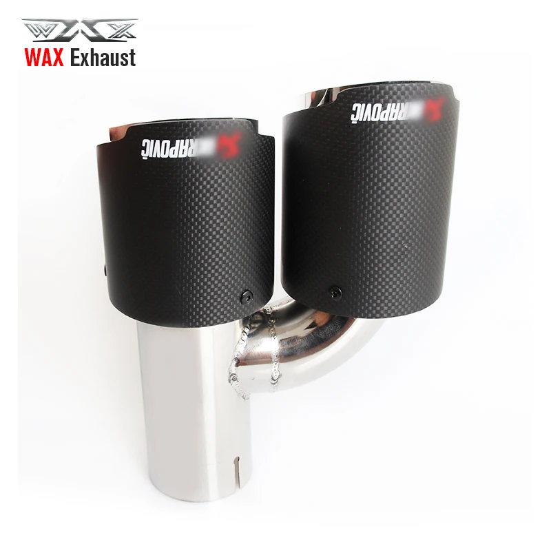 Carbon Fiber Exhaust Tail Pipe for Akrapovic Universal Carbon fiber Stainless Steel Dual Outlets Exhaust Muffler Tips