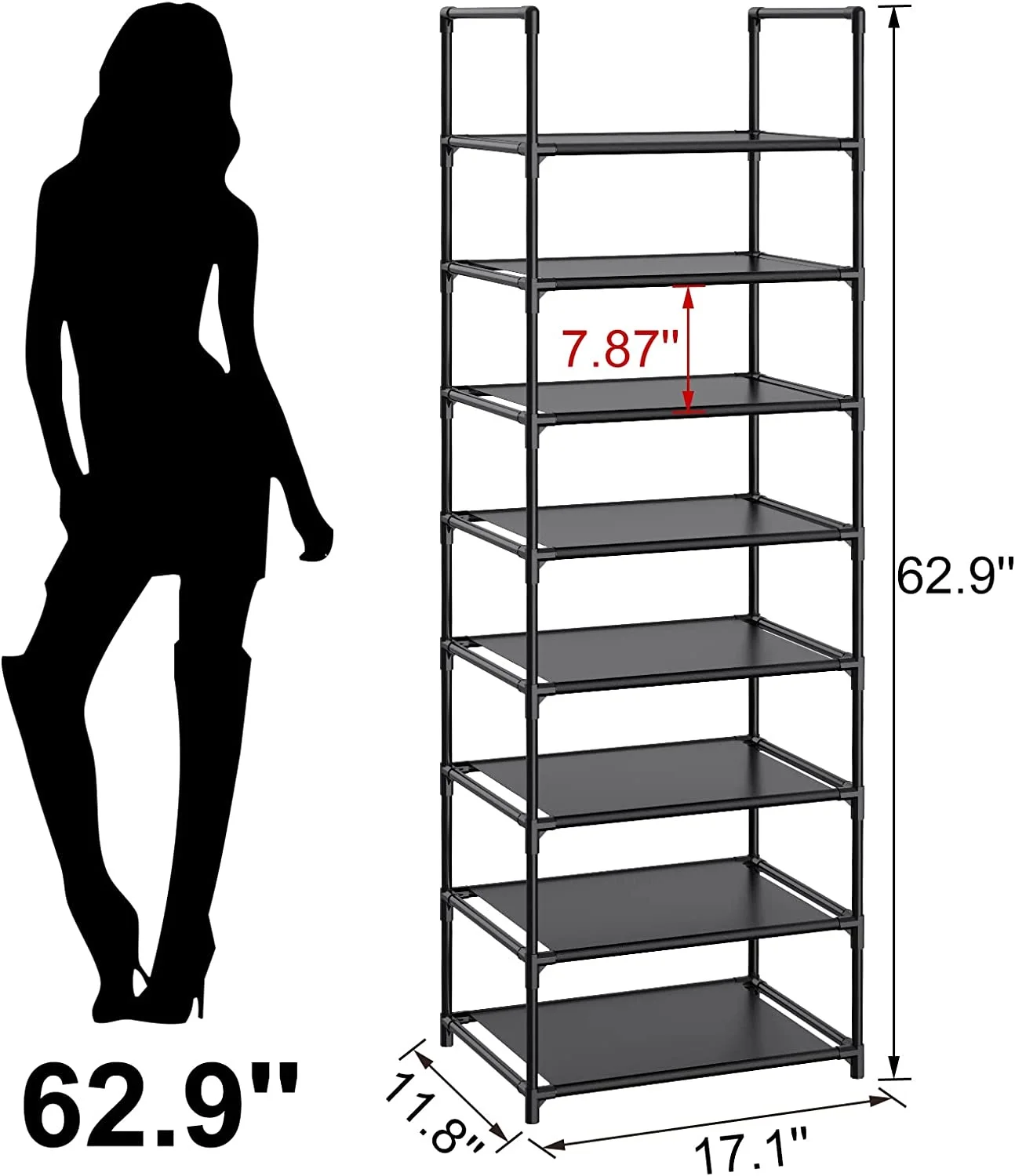 Shoe Rack With Non-woven Fabric Cover Closet 7-tier Shoes Storage Organizer Cabinet Tower Shelves