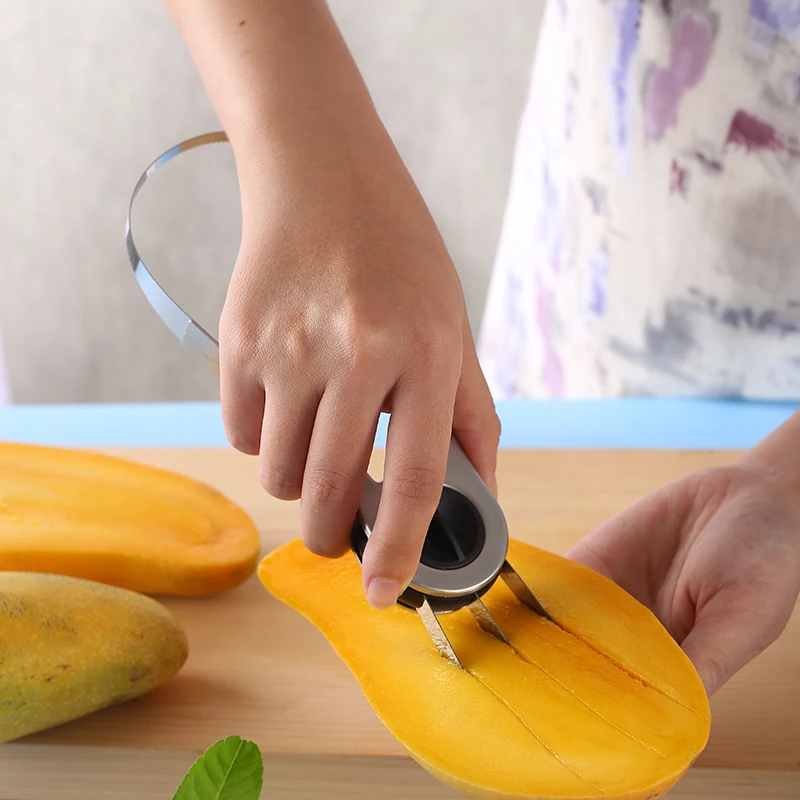 Mango Peeling Separator Pawpaw Digging Stainless Steel Peeler Manual Mango Slicer vegetable fruit cutter