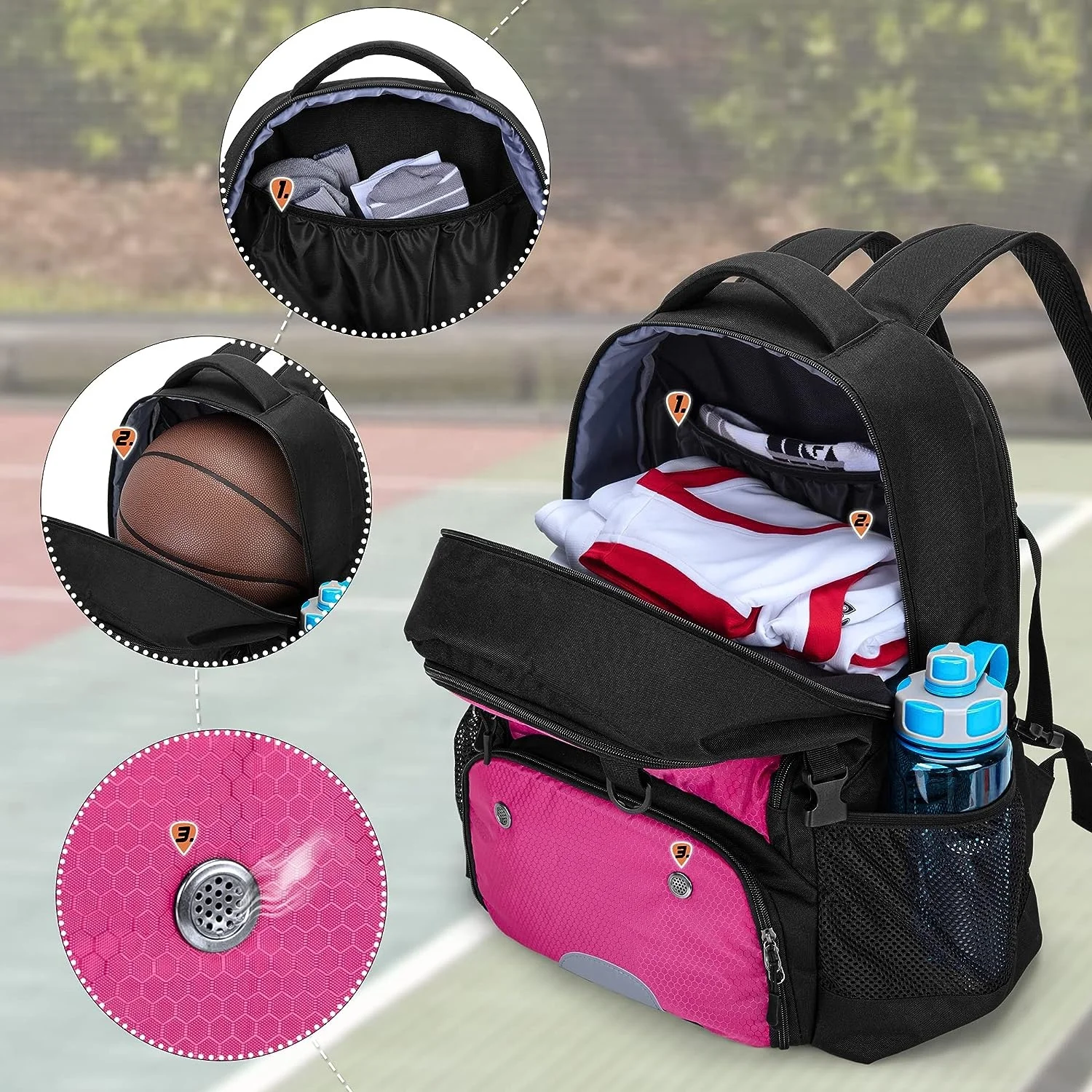 OEM Outdoor Men Soccer Sport Backpack Waterproof Basketball Soccer Sport Bag Backpack With Ball and Shoe Compartment