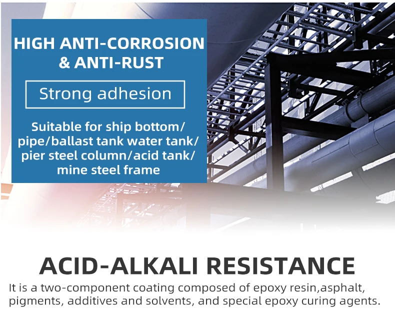 KYUMI Epoxy Coal Tar Anticorrosion Rust Resistance Paint Coating For Marine Ship Boat Underground Pipes