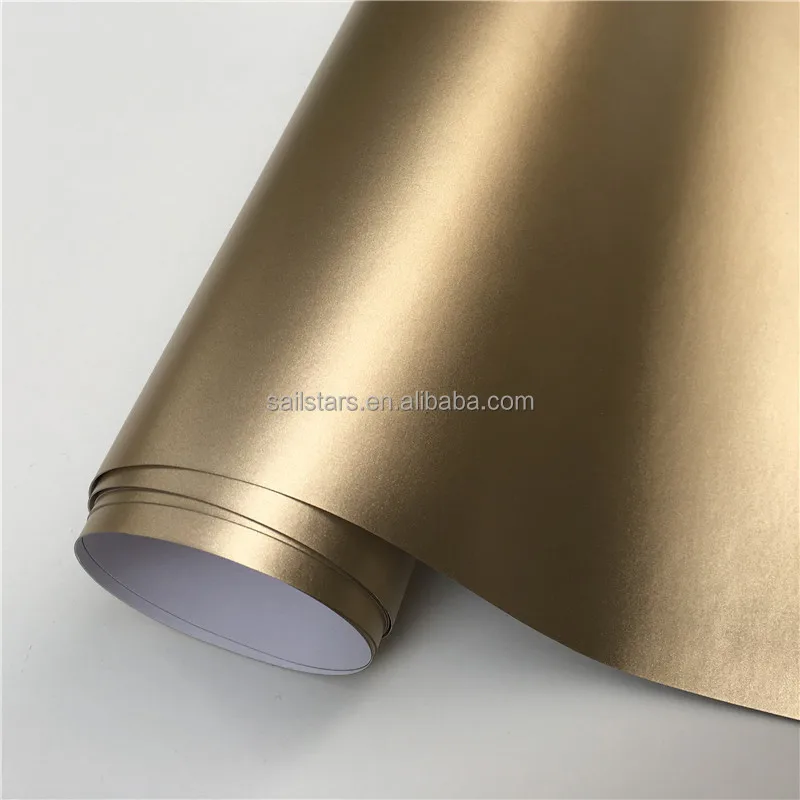 Best Quality Matte Chrome Metallic Champagne Gold Vinyl Wrap For Car Wrapping