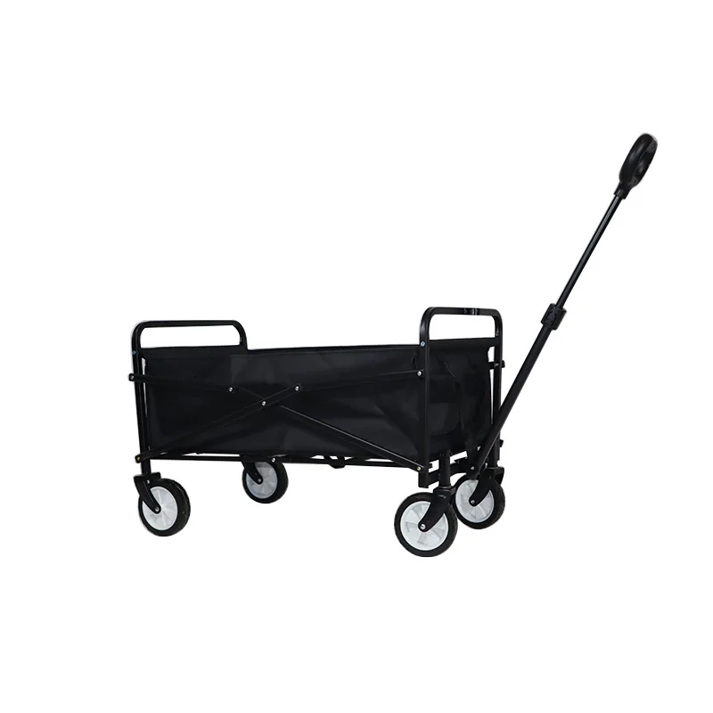 Collapsible Folding Utility Wagon Cart Folding Rod Small Wheels Folding Wagon For Beach Camping Outdoor Travel