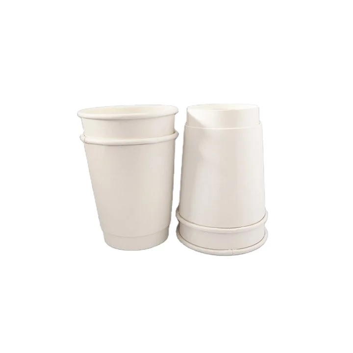 8oz  takeaway corrugated Insulated takeout pla Biodegradable milk tea coffee white double wall coffee cups with lids