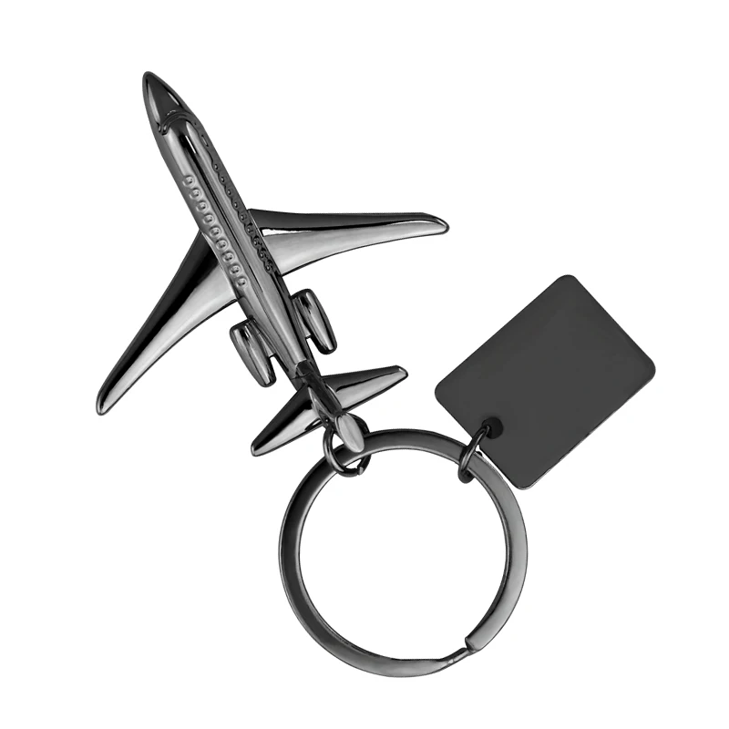 Manufacturer Custom Mini Metal 3D Bomber Fighter AirPlane Keychain For Travel Souvenir Gift Silver Aviation AirPlane Key Chain