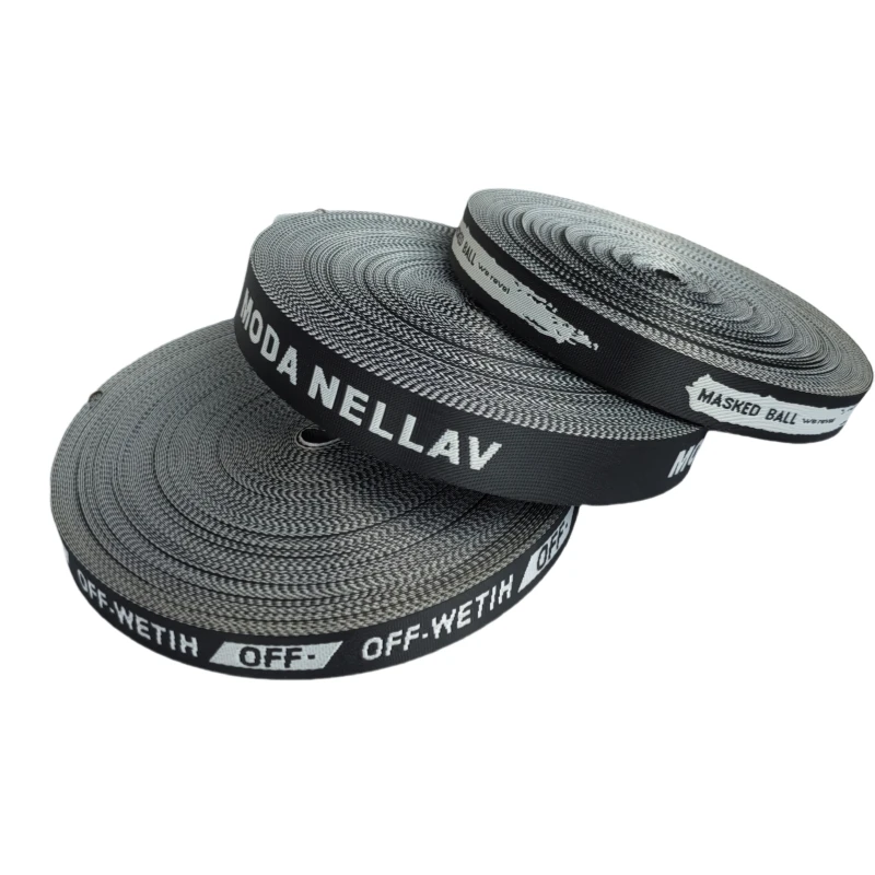 High Tenacity 2/5' 1/2' 3/5' 4/5' PP Nylons custom design jacquard webbing for clothing bag