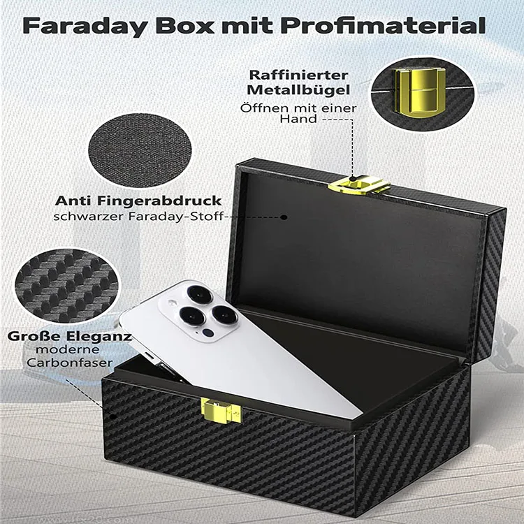 QQgift manufacturer custom Keyless go Protection Card Box Set Faraday Box with Faraday Pouch (2 Pack) Safety for Keyless Access