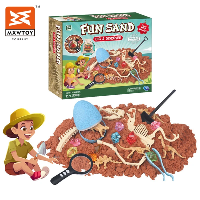 Hot Selling Fun Magic Sand Activity Archeological Toy Play Sand DIY Space Dinosaur Fossil Skeleton Sand Toys For Kids