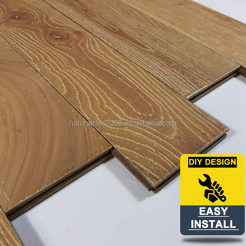 8mm Wide Plank White Oak Wooden Glue Down Engineered Floor Antique Unfinished Hardwood Flooring