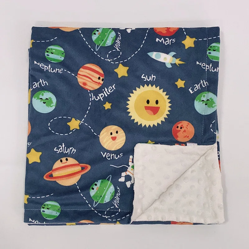 Unisex Safe Nursery Elastic Minky Baby Swaddle Fleece Receiving Blanket Custom Printed Low Modern Wrap Comforter Kids Portable