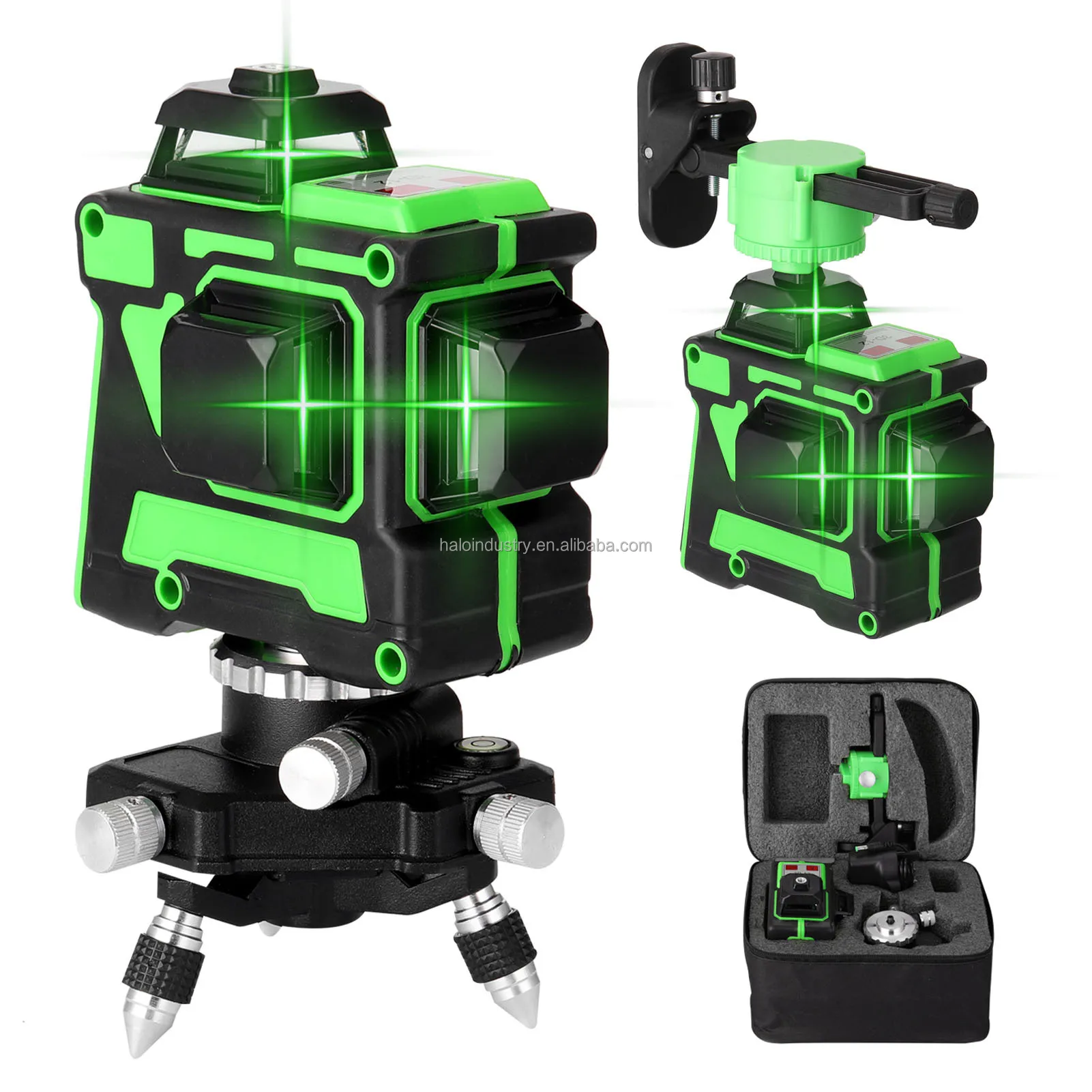 Wholesale best cheap lazer level 3d green beam laser cross 12 line self leveling tool 360 adjustment  wall laser level