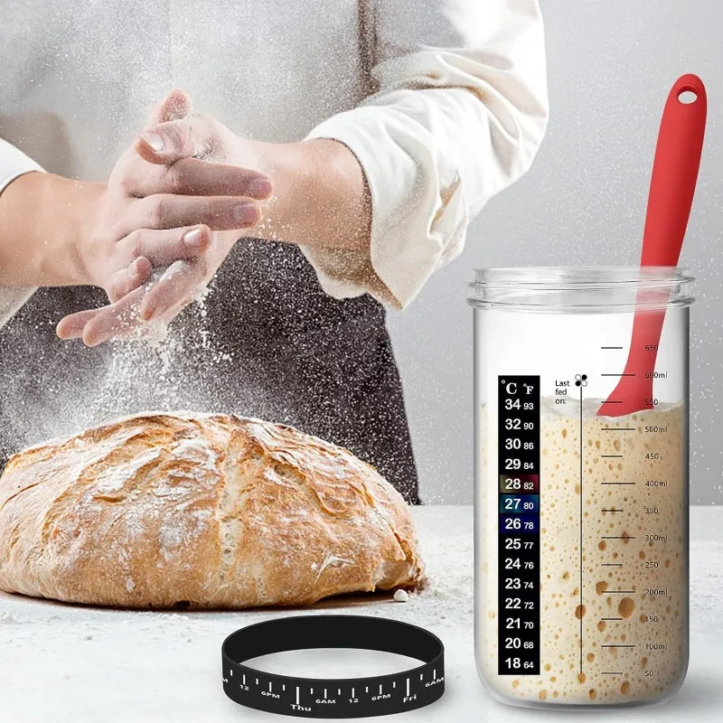 New product high quality labeling date with thermometer acid dough fermentation tank measuring cup suit
