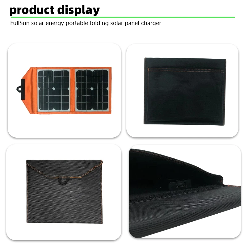 Fullsun 10W portable foldable solar panel charger for iphone smartphone