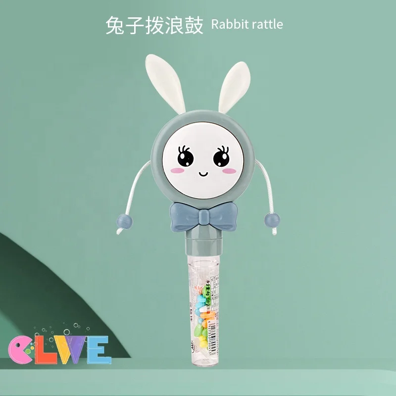 Novelty Baby Rattles Cartoon Hand Bells rattle Drum Toys Hand Bell Ring Educational Toys candy rabbit  rattle candy toy