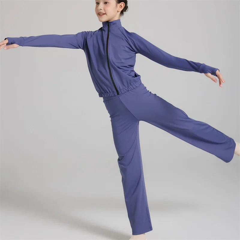 Wholesale High Quality Kids Girls Yoga Sports Riding Fitness Gymnastics Top and pant Ballet Sets Dance Uniform