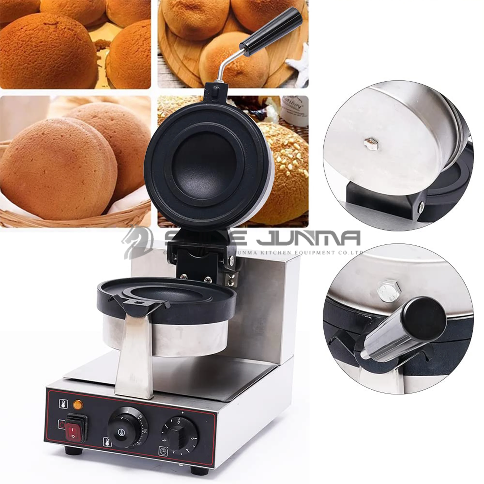 220V UFO Hamburger Ice Cream Panini Press Waffle Maker Automatic Waffle Machine Belgian Commercial Burger Waffle Maker