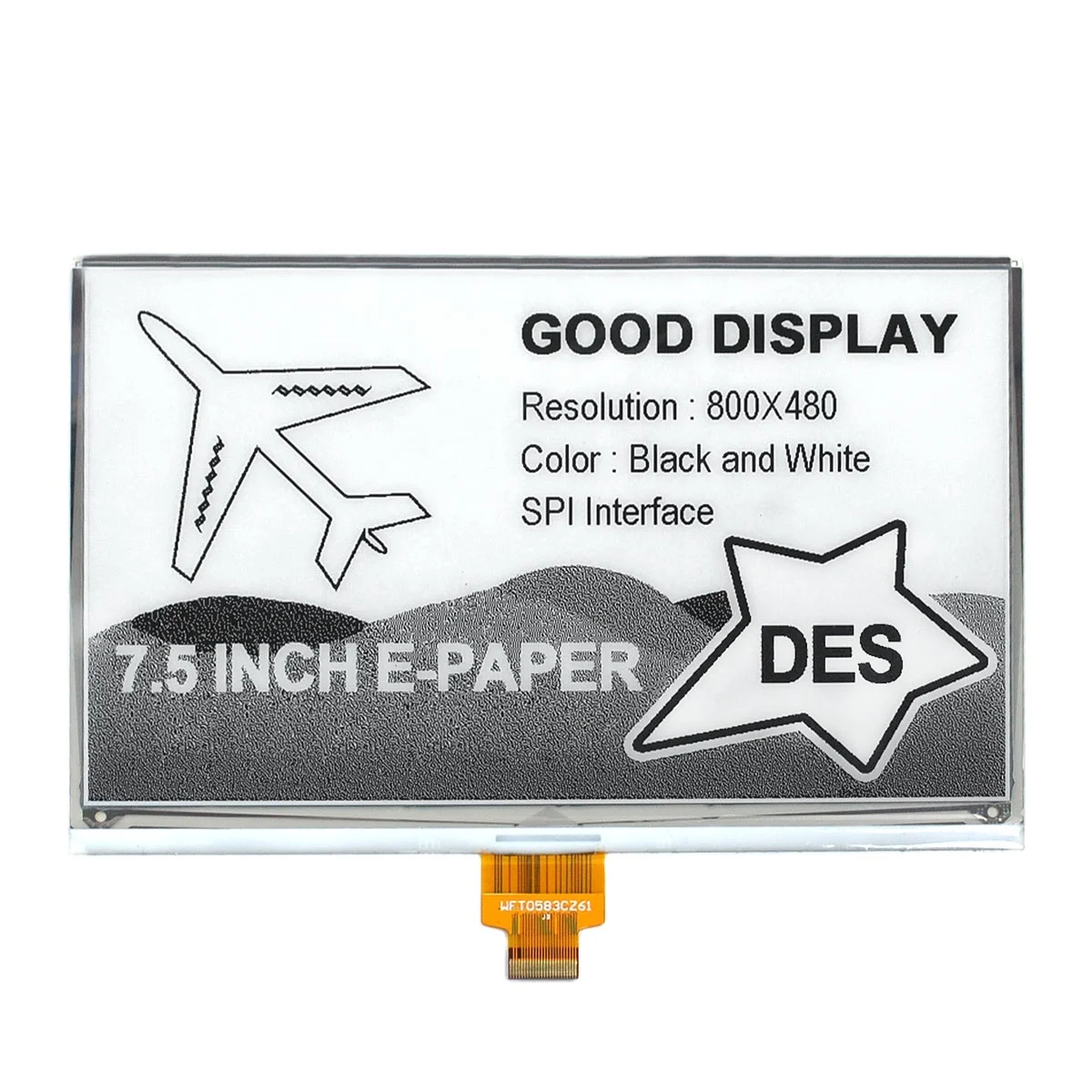 Высококонтрастный широкотемпературный USB-дисплей 7,5 дюйма для электронных чернил