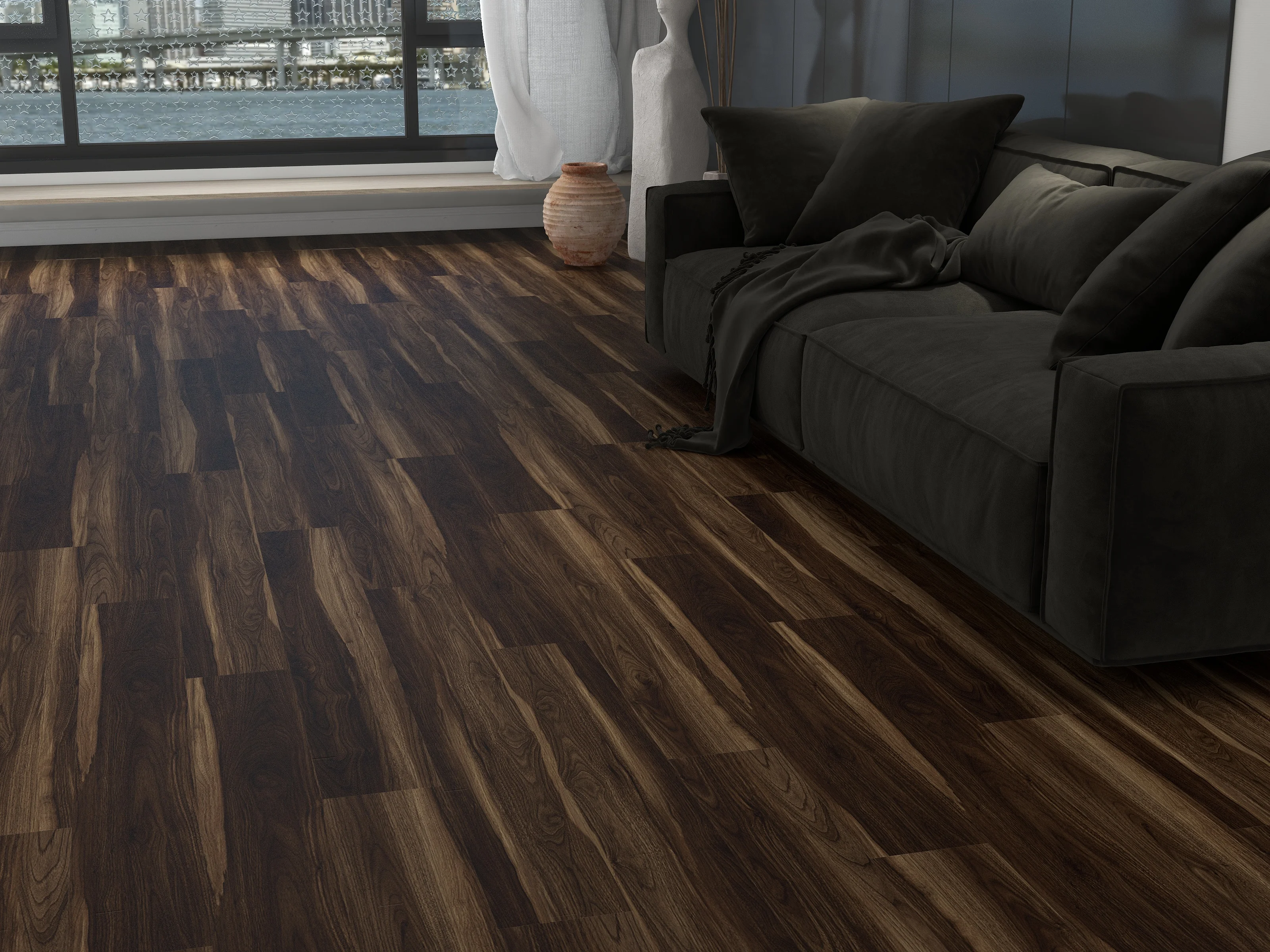 УФ-покрытие EIR с глубоким тиснением и жестким покрытием виниловая доска из ПВХ напольная плитка