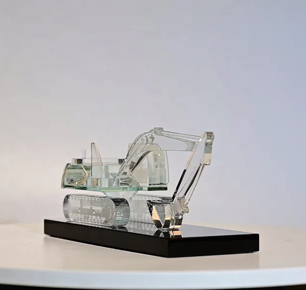 Noble New Design Custom Crystal 3D Model Crystal Excavator Model as Business Souvenir Gifts