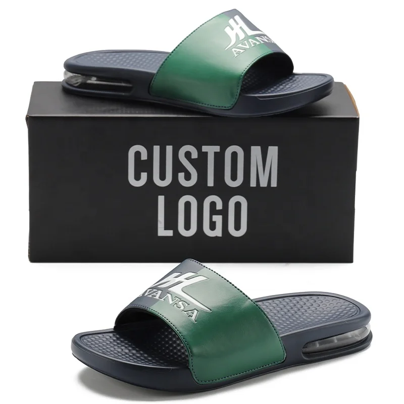 Henghao Custom Slides Sandal Beach Soft Flat Rubber Slides Slippers Arch Support Cushioning Massage Slides Slippers For Summer