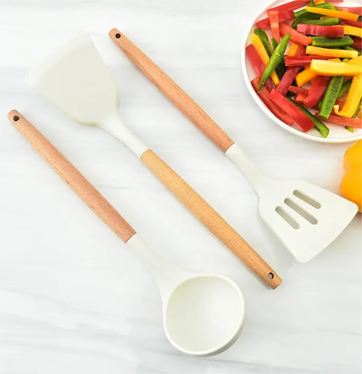 Wholesale Kitchen Utensils 12 Pieces Silicone Cooking Utensils Set Kitchen Utensil Set With Storage Holder