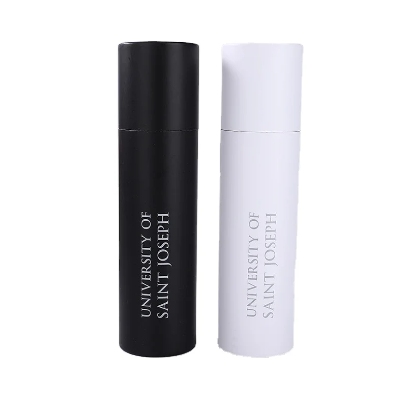 black Customized cylindrical carton home gift circular carton printing logo jewelry paper tube packaging
