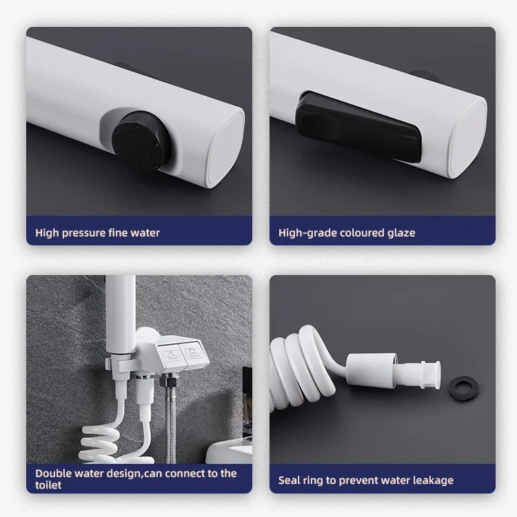 Kidolux Brass Valve Body Warm Water Bathroom Spray Gun Shataf WC Hand Held Muslim Shower Shattaf Bidet Faucet Sprayer for Toilet