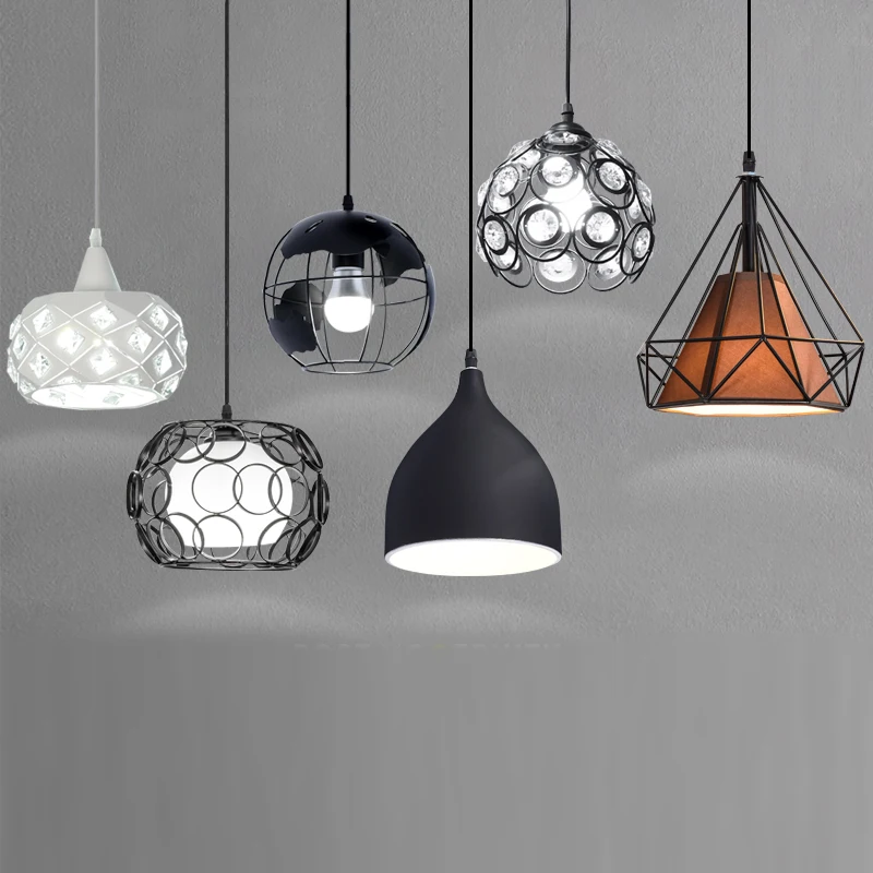 Simple restaurant chandelier lampshade shell creative wrought iron lampshade cafe bar aisle lighting accessories pendant light