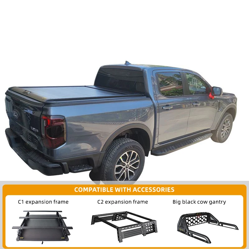 2024 Ford Tonneau Cover for Pickup Truck Aluminum Alloy Anti Rollover Pickup Truck Bed Cover  Frame Ford Raptor
