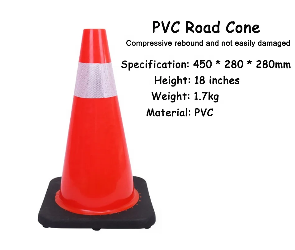 High quality colorful PU blue red reflective plastic traffic cone