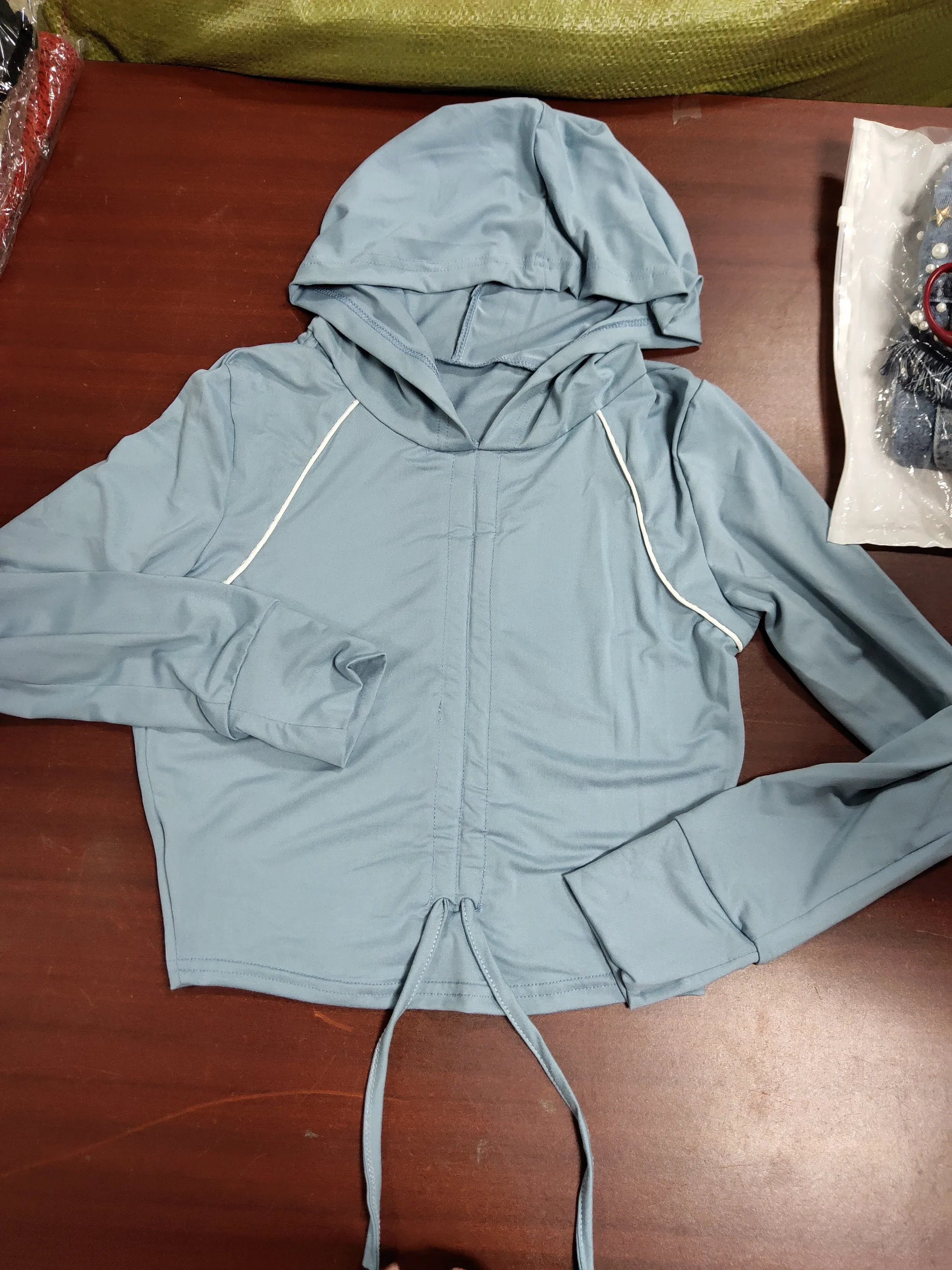 2021 New Fall Solid Drawstring Hooded 2 Piece Set Stretched Tight Sport Suit Women Casual