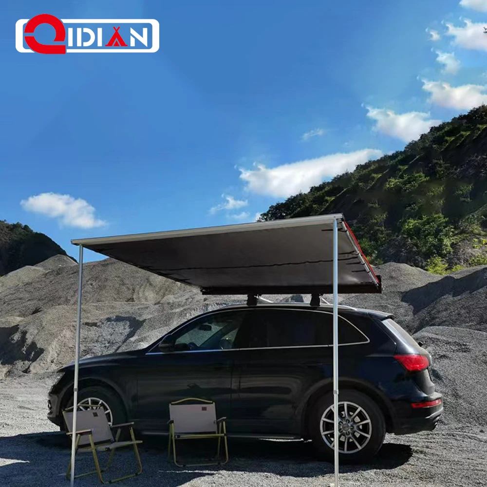 250*250 CM 4WD High Quality Overland Vehicle SUV Truck Aluminum Case Car Side Retractable Awning  UV Protection