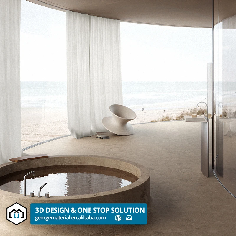 custom Interior Design for flat Contemporary Concise Style Floor Plan 3D Max Rendering master plan Construction Drawing