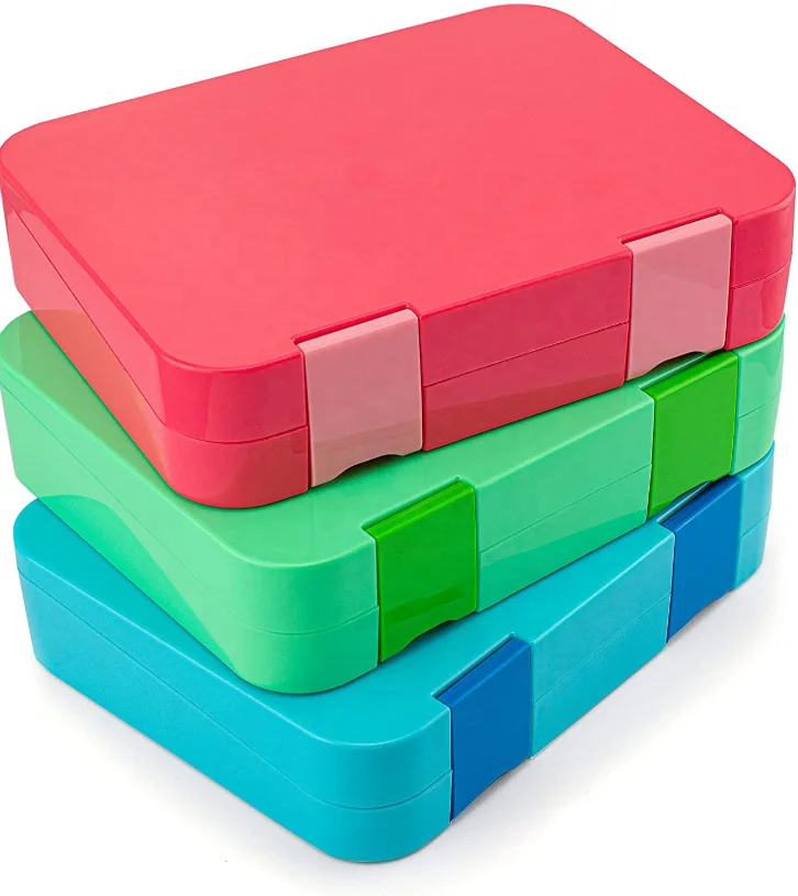 Aohea eco lunch box bento Double  Buckle  bento box manufacturer 6 compartment  lunch box