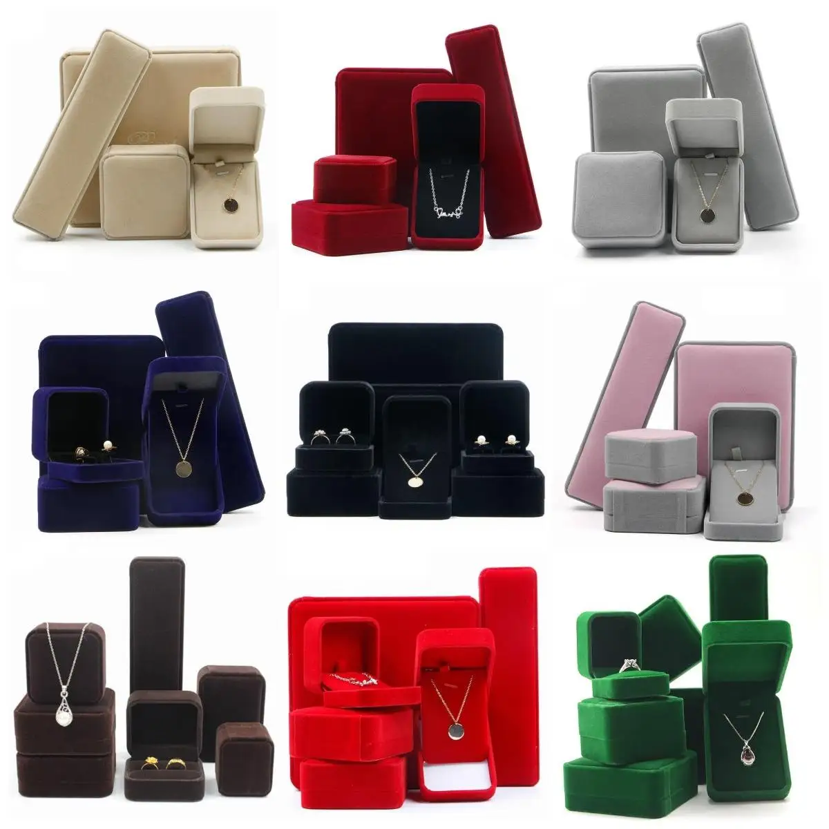 Custom Logo Luxury Velvet Jewelry Box Packaging Gift Custom Jewelry Packaging Case Ring Box
