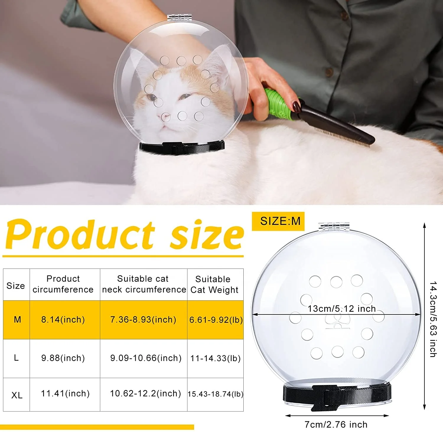 Safe and breathable cat hood going out anti-licking collar space hood hood Elizabeth cone