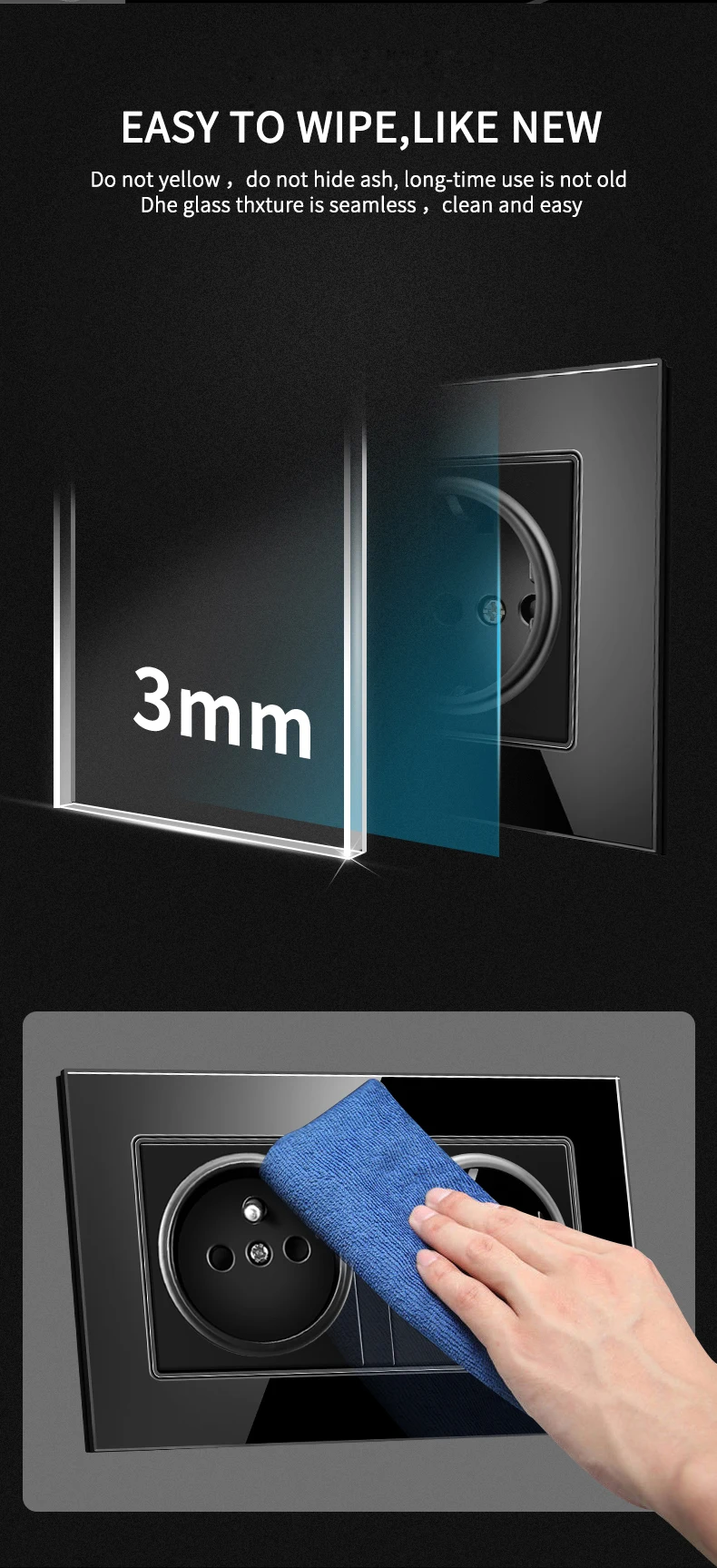 Sixwgh USB настенная розетка 86 стиль стеклянная панель Франция Стандартный электронный таймер Разъем питания Разъем настенный встроенный двойной Usb выход