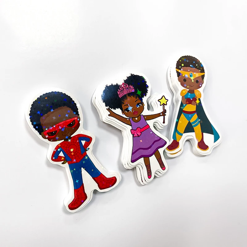 Custom Strong Self-adhesive Personalized Vinyl Stickers Waterproof Pvc Die Cut Logo Glitter Sticker With Star Holo Effect