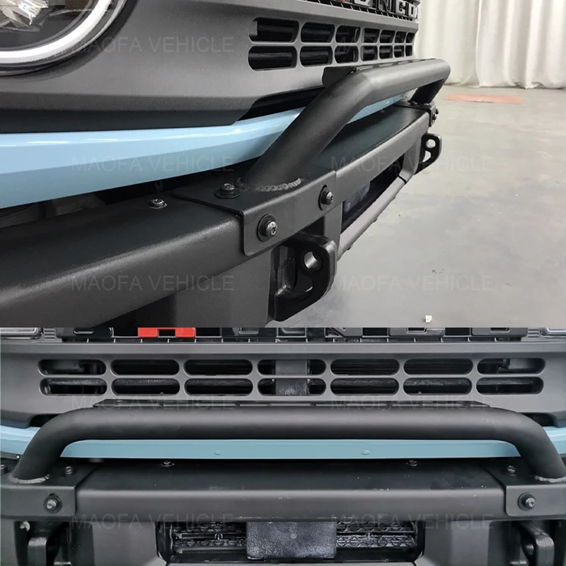 Car Accessories Ox Horn Version Front Bumper Front Lip Bull Bar For Ford Bronco 2/4 Door 2021 2022 2023