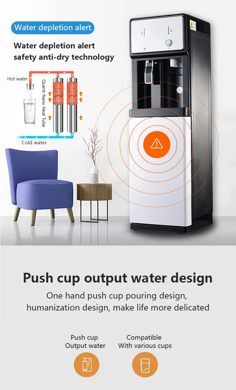 New compressor cooling Freestanding hot cold water dispenser