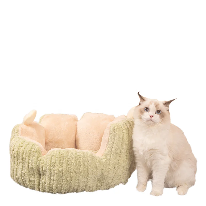 Cactus Four-Season Universal Pet Nest Winter Warm Semi-Enclosed Cat House Fabric PP Cotton Materials Small Animals Sleep
