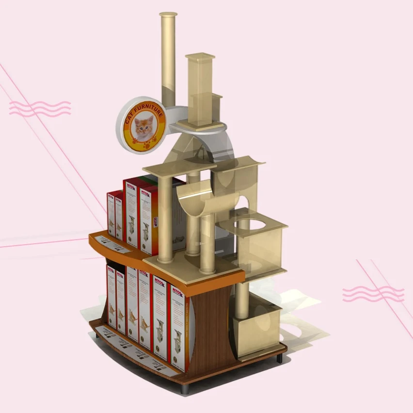 Heavy Duty Metal Slatwall Pet Store Display Shelf Retail Shop Pet Food Storage Display Racks Pet Accessories   Display Stand