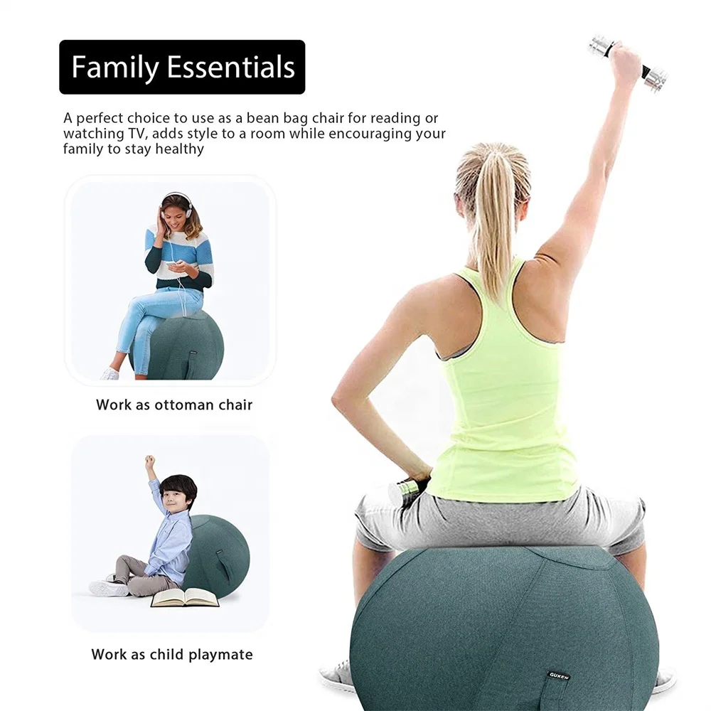65cm yoga ball chair Stability Sitting Ball Chair for Office and Home Yoga Ball Cover