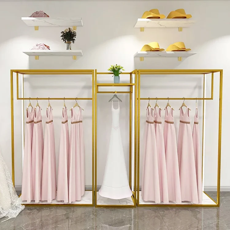 Custom garment clothing display rack metal boutique clothing rack display