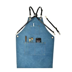 2021 Customize Gril Apron Cotton Apron with 2 Pockets Cooking Kitchen Aprons for Women Men Che
