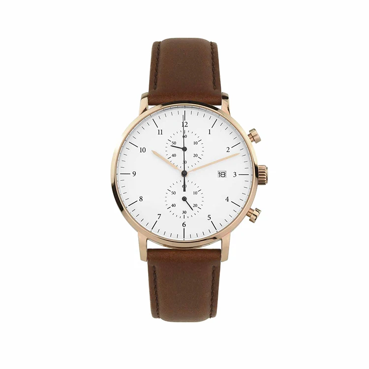 Dial Index Number Custom White High Quality Design Luxury Day Date Watch Band Charm Watches for Men Chronograph