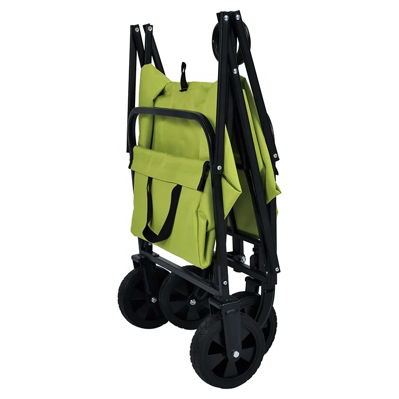 Mini steel tube lightweight cart beach wagon out camping big bearing weight four PVC wheels