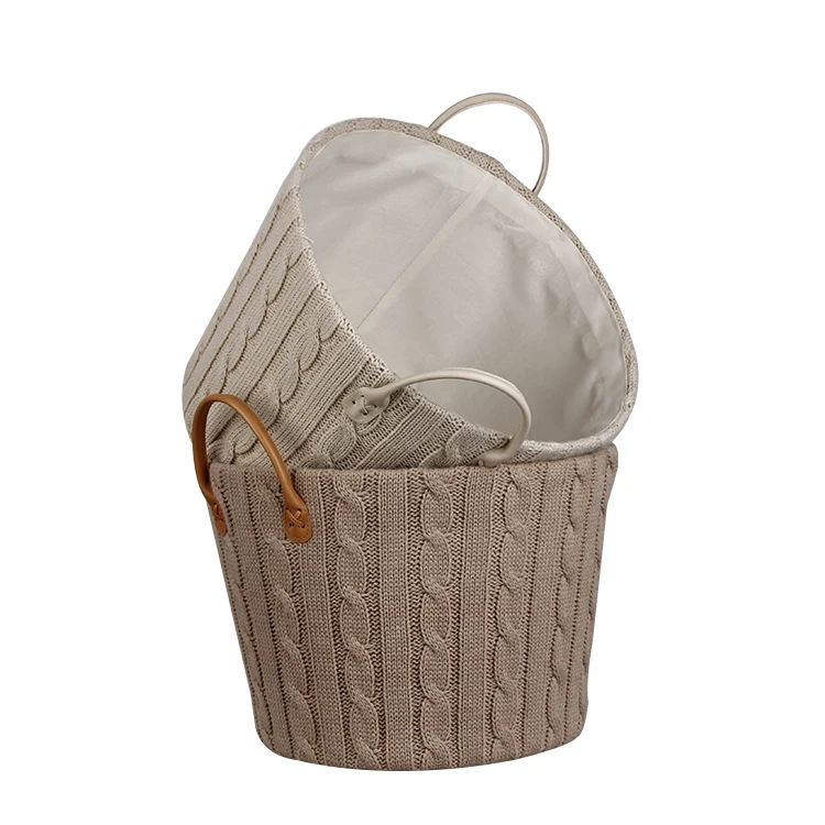 Большая емкость корзина для хранения Зеленый Хлопок Веревка плетеная корзина для хранения