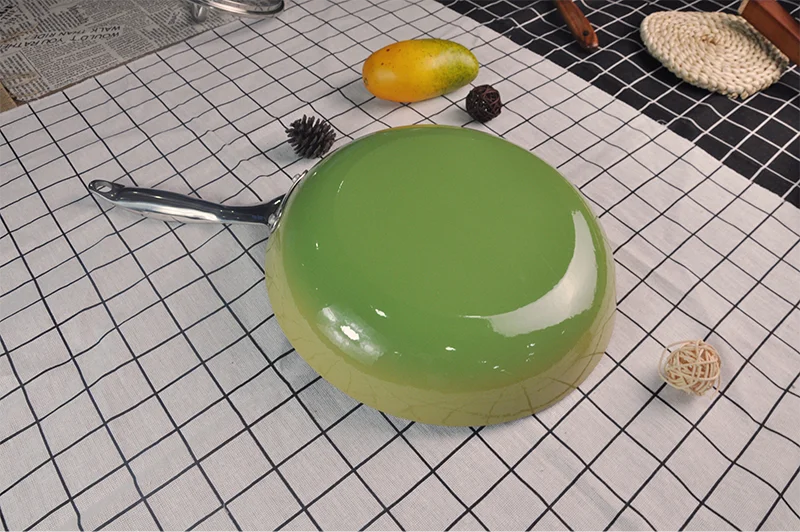 Stainless steel handle skillet enamel light cast iron frying pan cookware