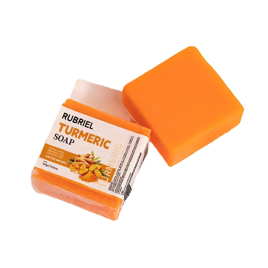 Hot Selling Turmeric Soap 65g 2 PCS Exfoliator Clear pores Anti-acne Handmade soap Turmeric Soap